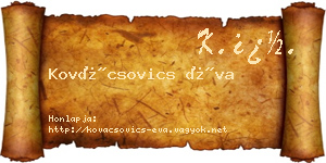 Kovácsovics Éva névjegykártya