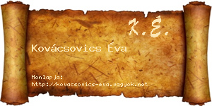Kovácsovics Éva névjegykártya